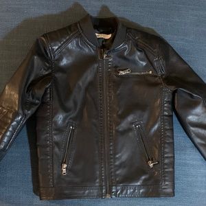 Faux leather boys jacket